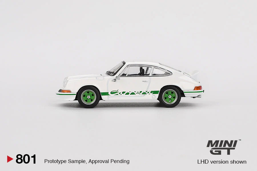 Mini GT - MINI GT Porsche 911 Carrera RS 2.7 Grand Prix White with Green Livery - Scala 1/64 MGT00801-L - Image 4