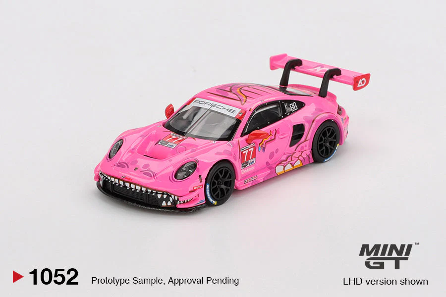 Mini GT - Porsche 911 GT3 R #77 AO Racing 2024 IMSA ROAD AMERICA - Scala 1/64 MGT01052-L