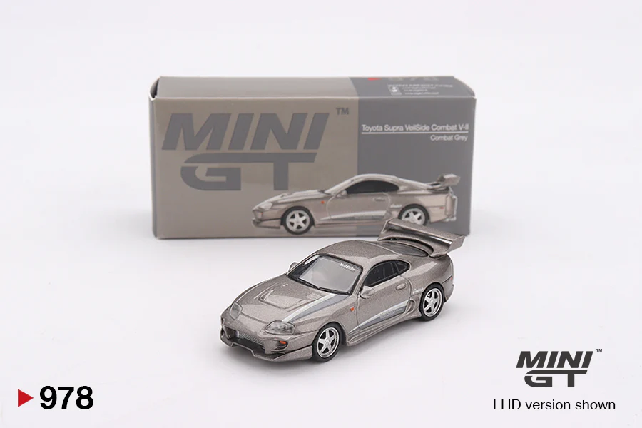Mini GT - Toyota Supra MK4 (A80) Veilside Combat V-II Grey 2011 - Scala 1/64 MGT00978-L