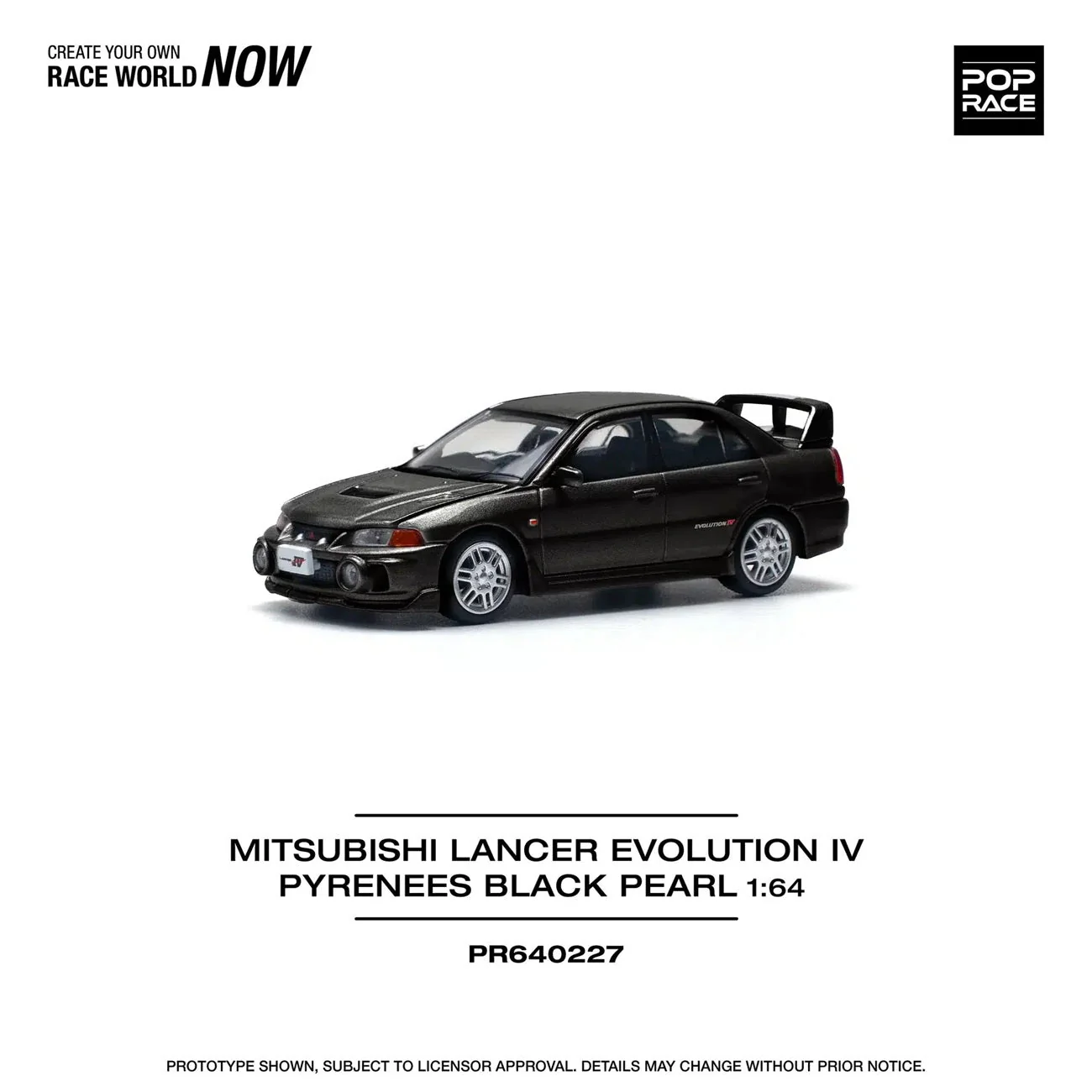 Pop Race - Mitsubishi Lancer Evolution IV Pyrenees Black Pearl - Scala 1/64 PR64-227 - Image 2