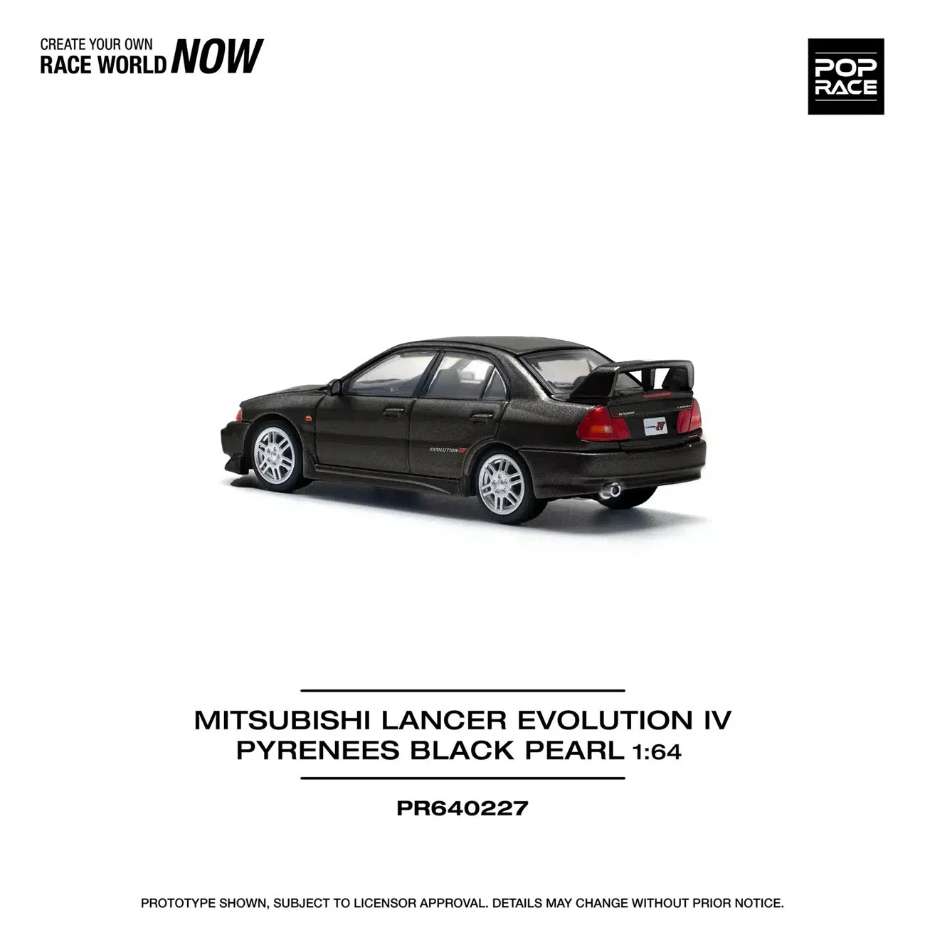 Pop Race - Mitsubishi Lancer Evolution IV Pyrenees Black Pearl - Scala 1/64 PR64-227 - Image 4