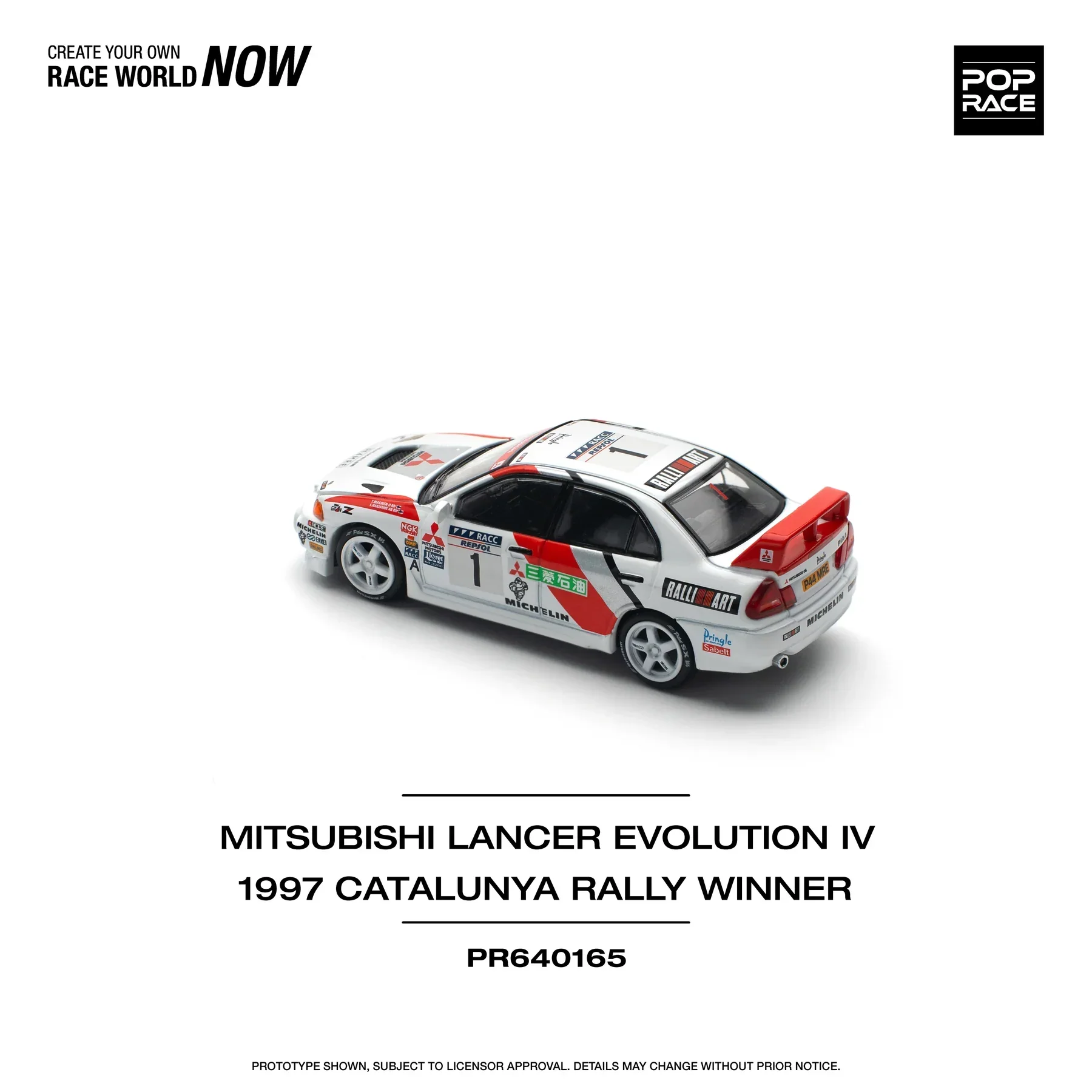 Pop Race - Mitsubishi Lancer Evolution IV RHD #1 Winner "Rally de Catalunya" 1997 - Pop Race - Scala 1/64 PR64-165 - Image 4