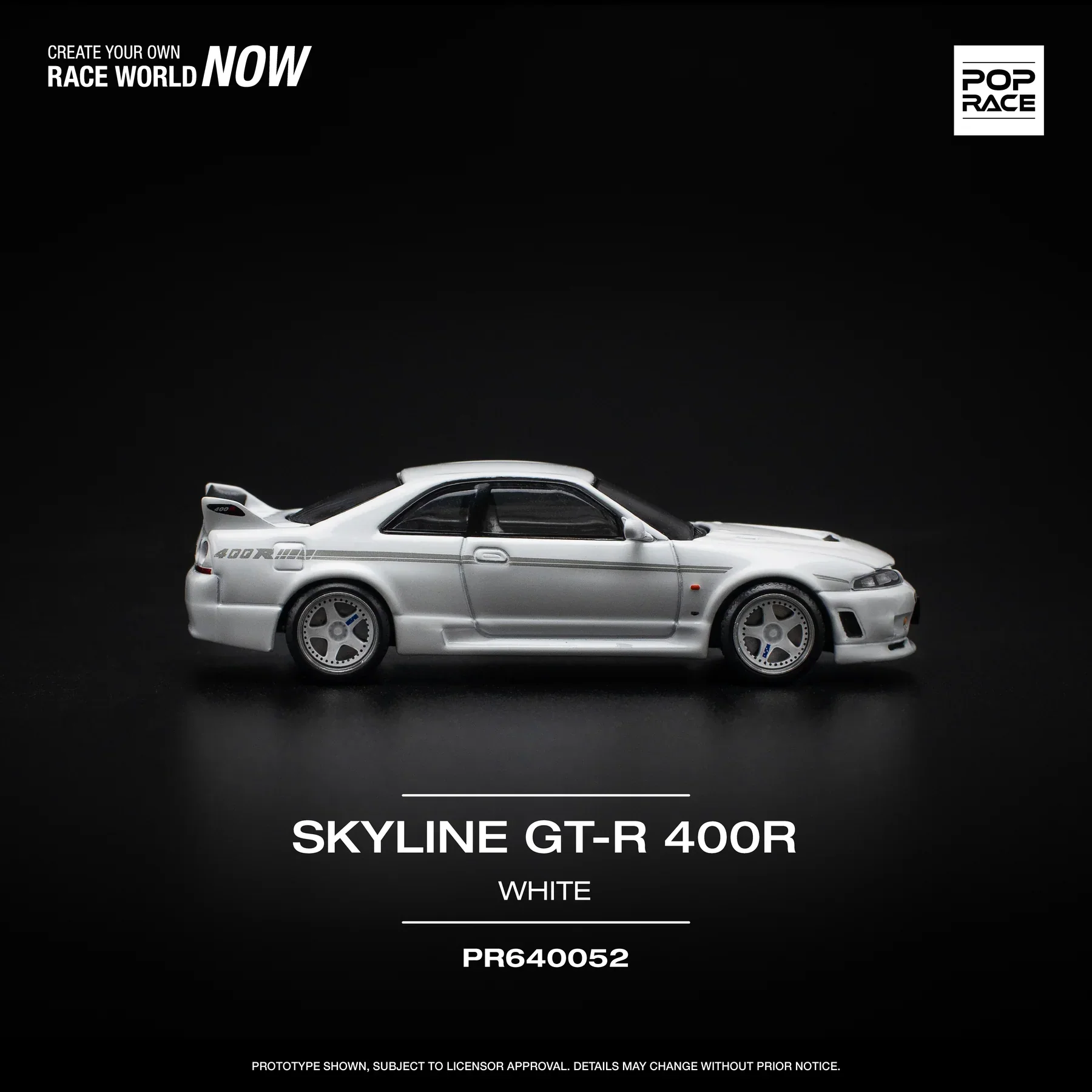 Pop Race - Nissan GT-R R33 Nismo 400R White - Scala 1/64 PR64-52 - Image 5