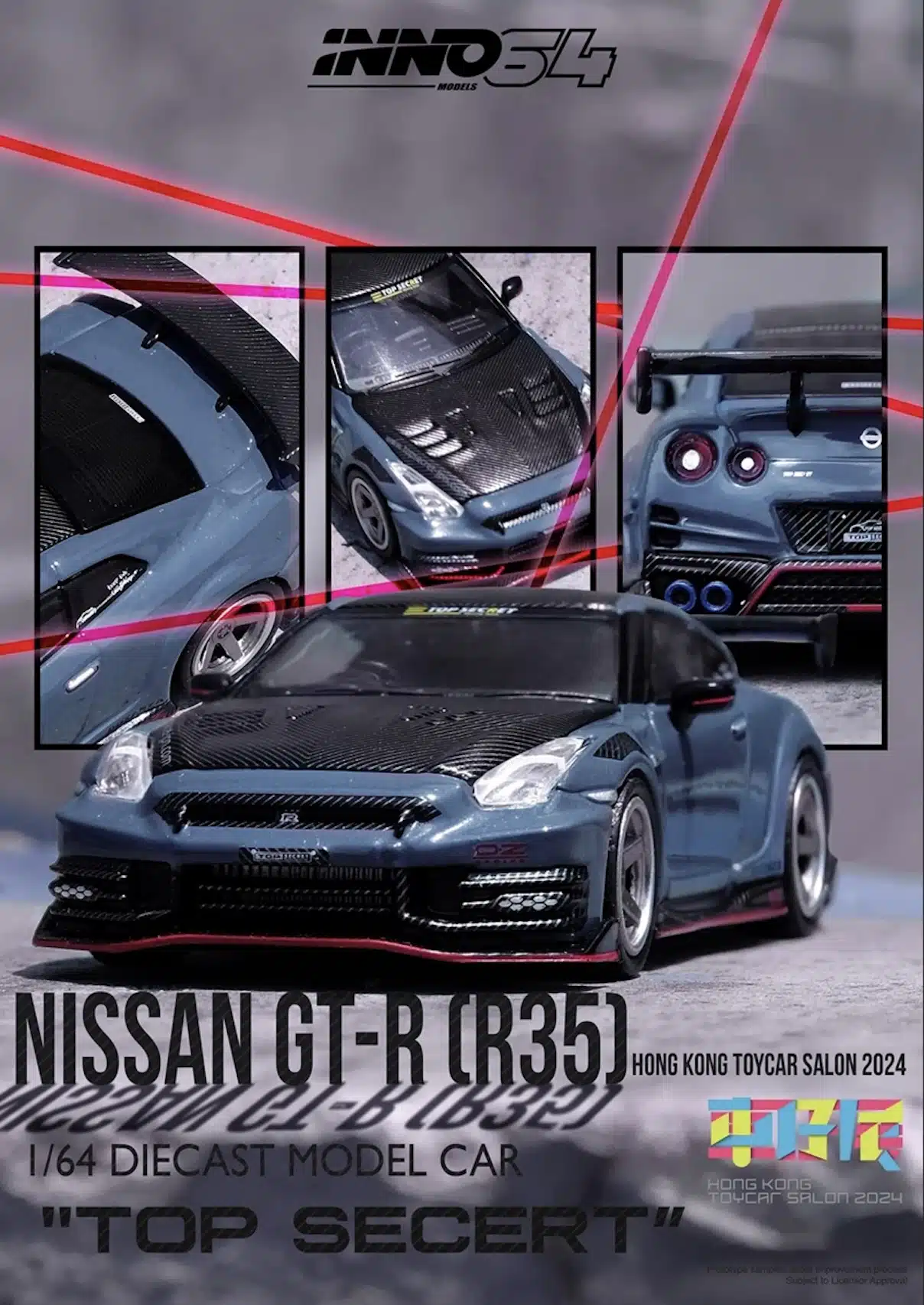 INNO64 - Nissan GT-R (R35) Nismo 2024 Top Secret Edition Hong Kong Toy Car Salon 2024 Special Edition - Scala 1/64 IN64-R35TS-HKTS24 - Image 2