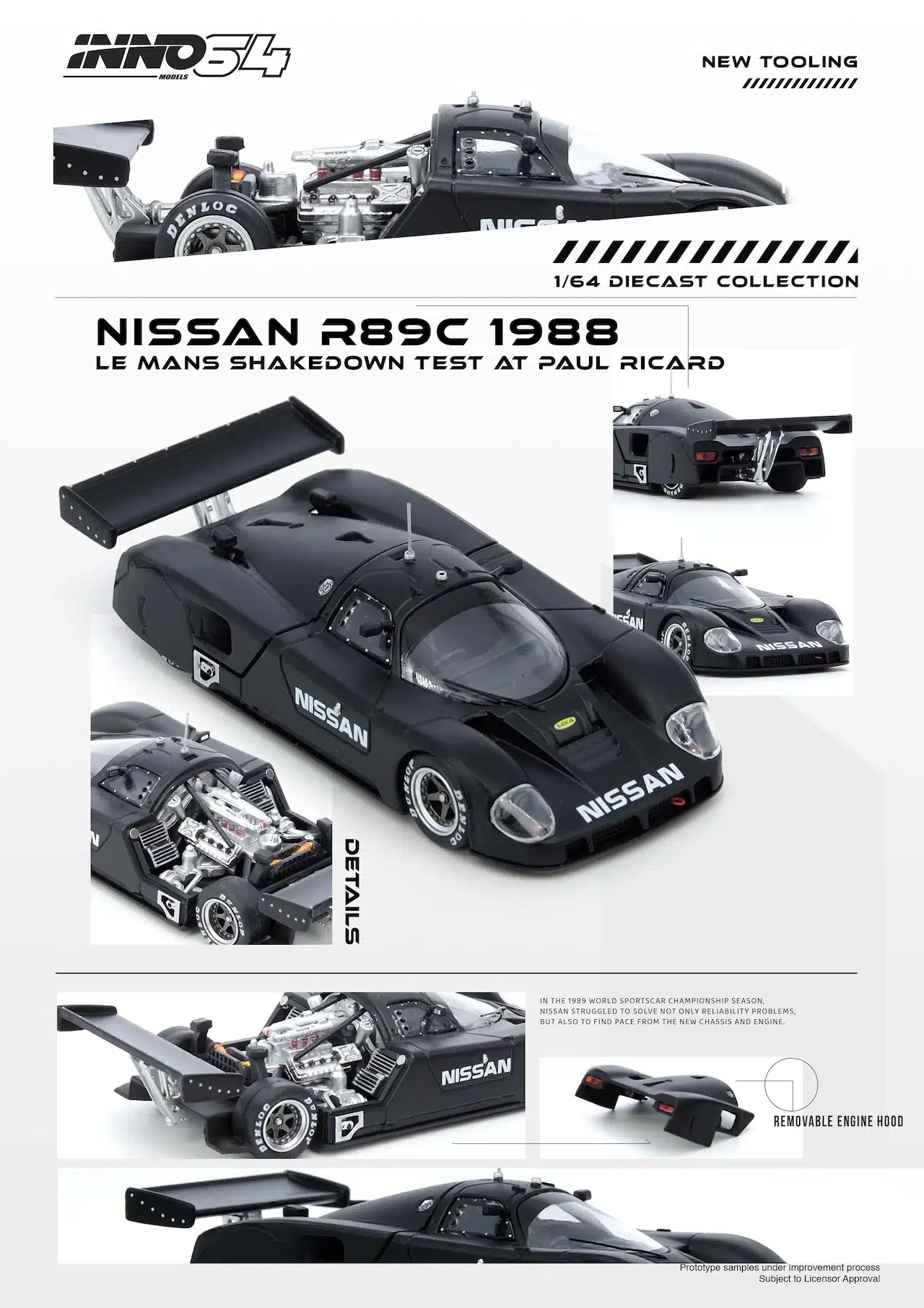 INNO64 - Nissan R89C Le Mans Shakedown Test Paul Ricard 1988 - Scala 1/64 IN64-R89C-LMT1988 - Image 2