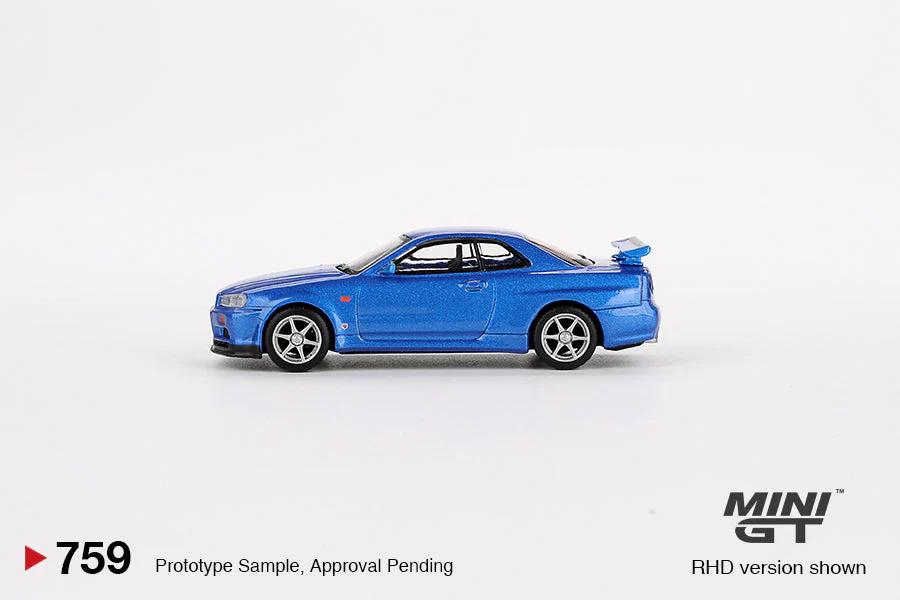Mini GT - Nissan Skyline GT-R (R34) V-Spec Bayside Blue - Scala 1/64 MGT00759-R - Image 4