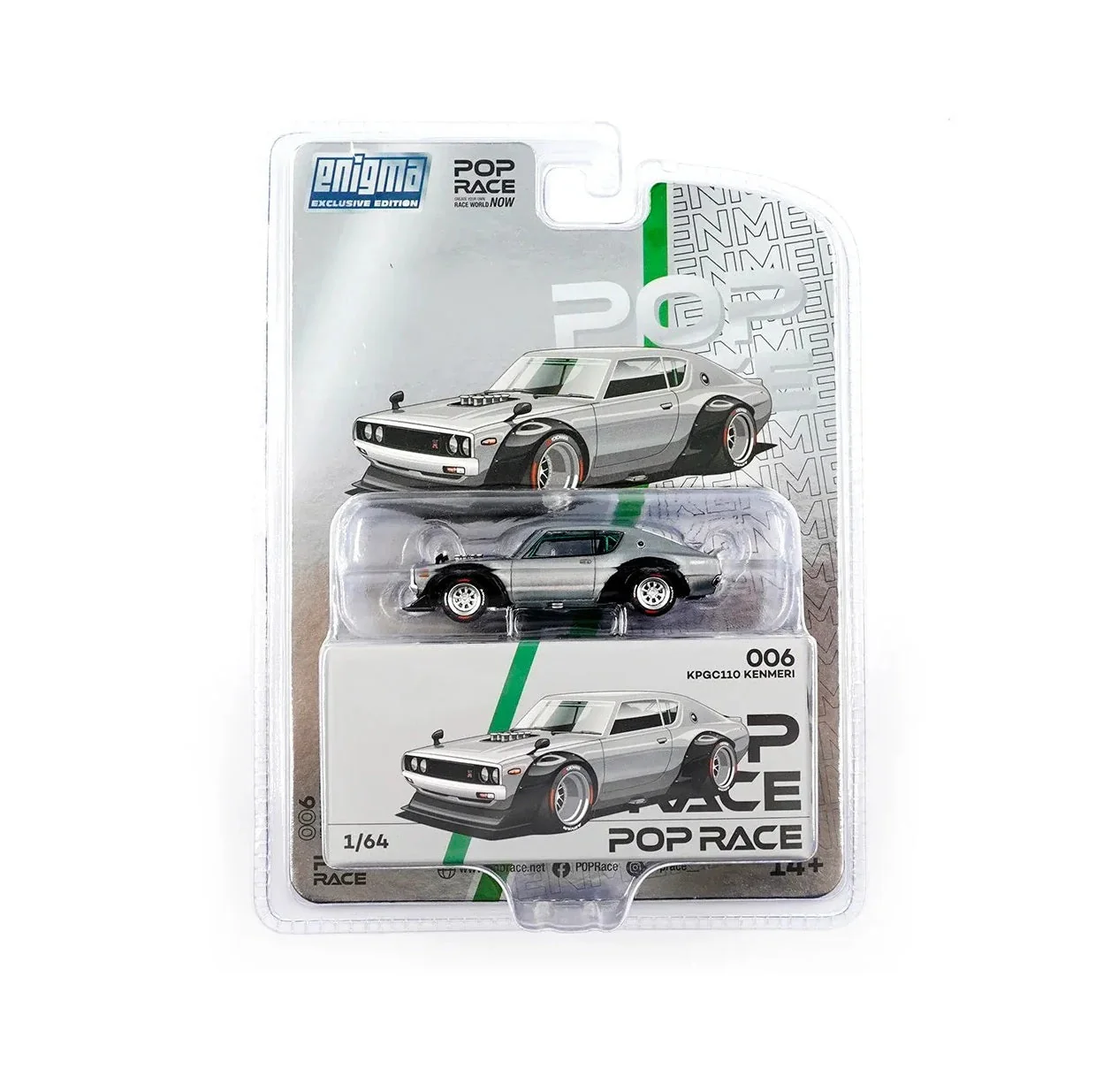 Pop Race - Nissan Skyline KPGC110 Kenmeri Enigma Exclusive Raw Material - Scala 1/64 PRE006