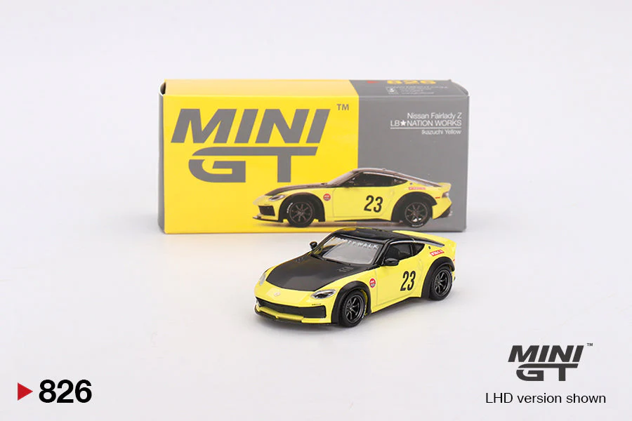 Mini GT - Nissan Z LB★NATION WORKS Ikazuchi Yellow LDH - Scala 1/64 MGT00826-L - Image 2