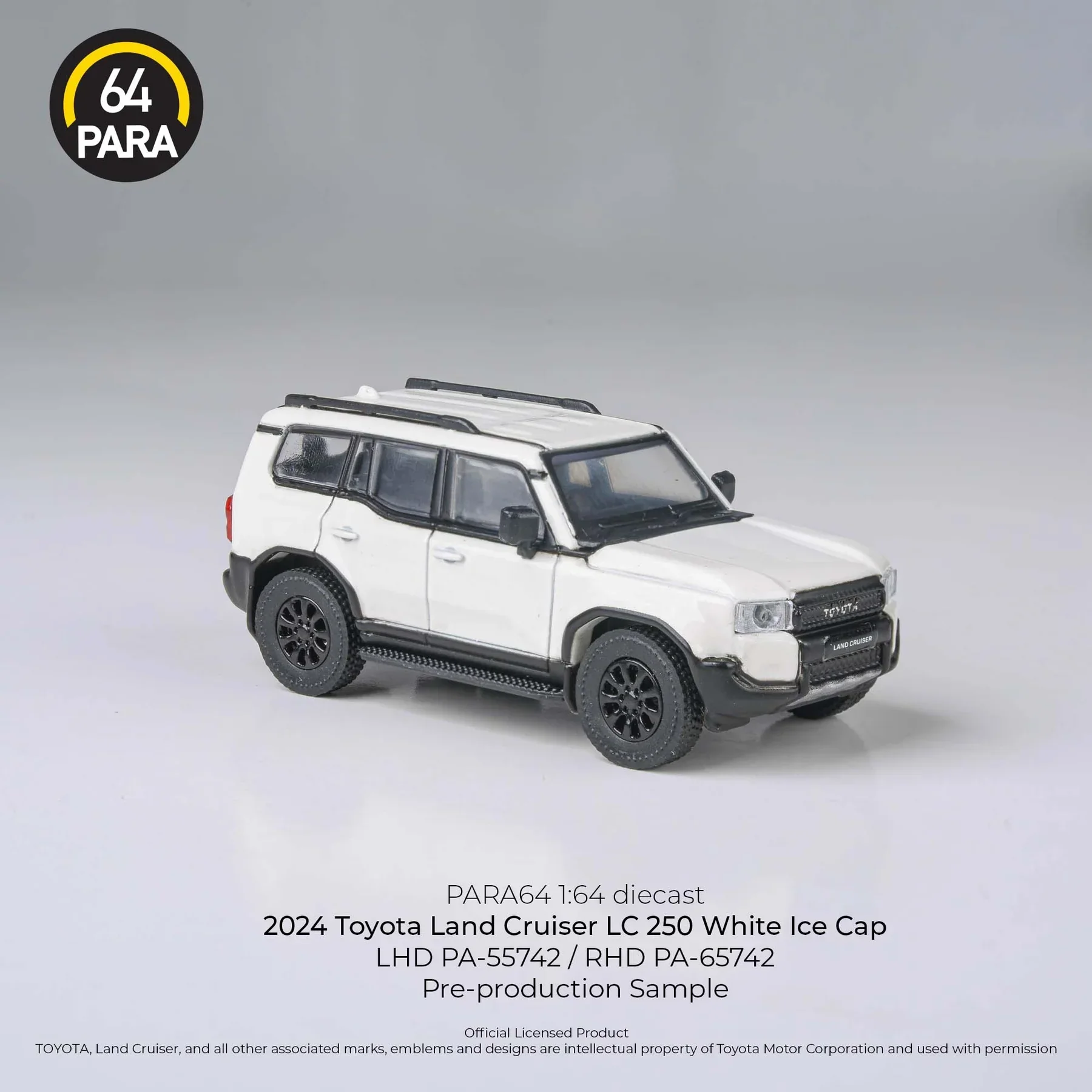 Para64 - 2024 Toyota Land Cruiser 250 Prado White Ice Cap LHD - Scala 1/64 - Image 2
