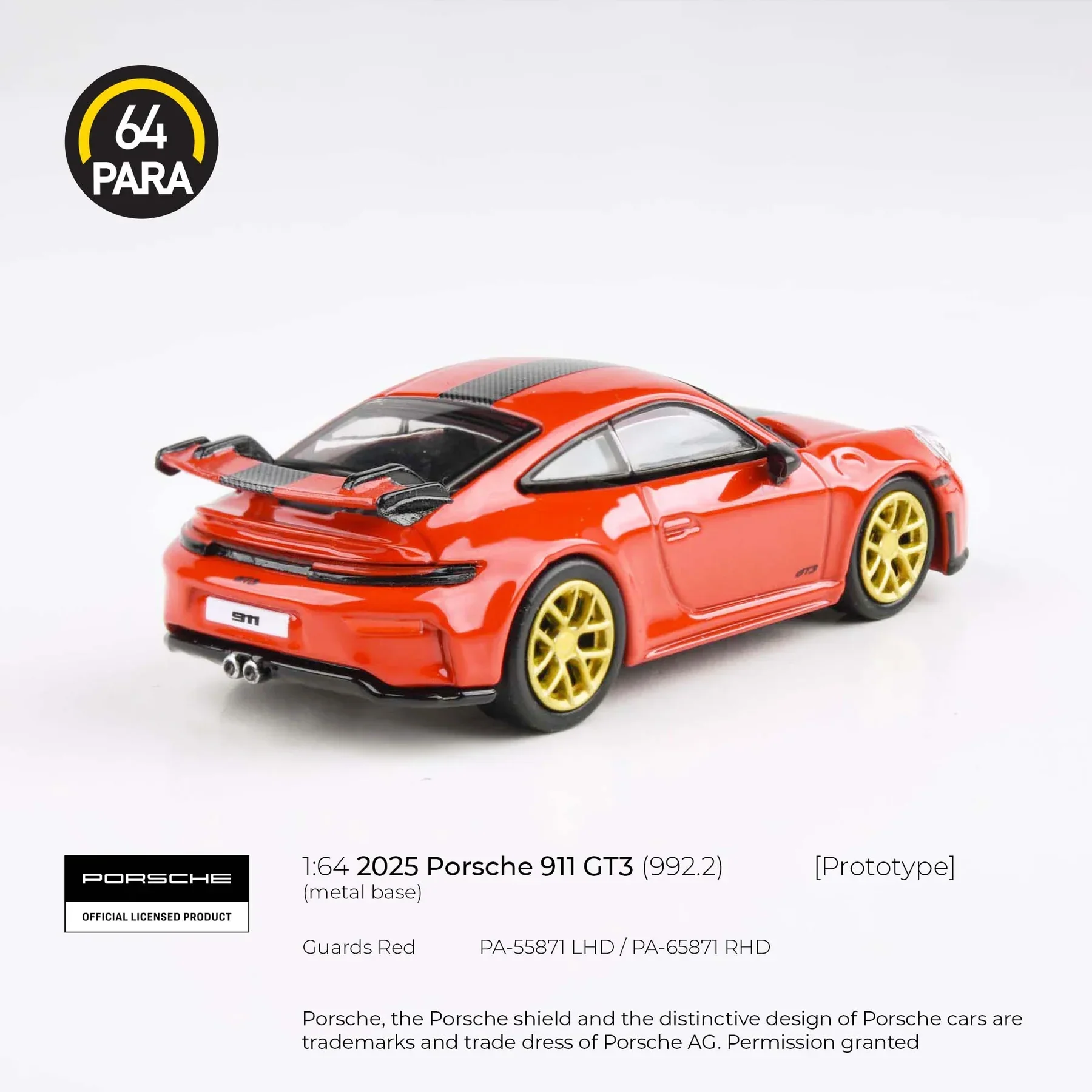 Para64 - Porsche 911 GT3 (992.2) Guards Red - Scala 1/64 PA-55871 LHD - Image 3