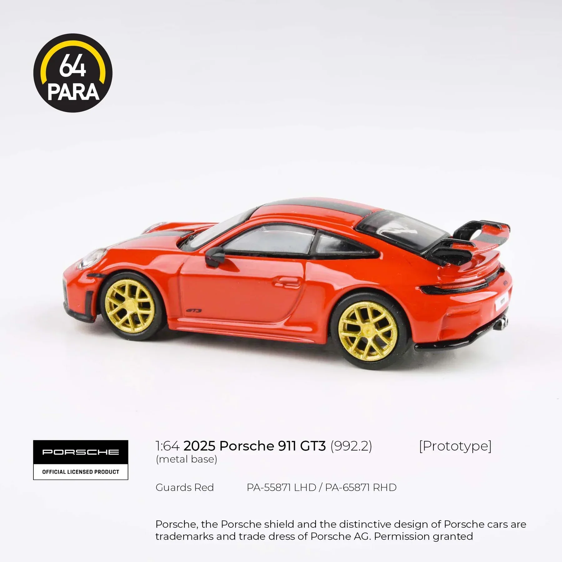 Para64 - Porsche 911 GT3 (992.2) Guards Red - Scala 1/64 PA-55871 LHD - Image 4