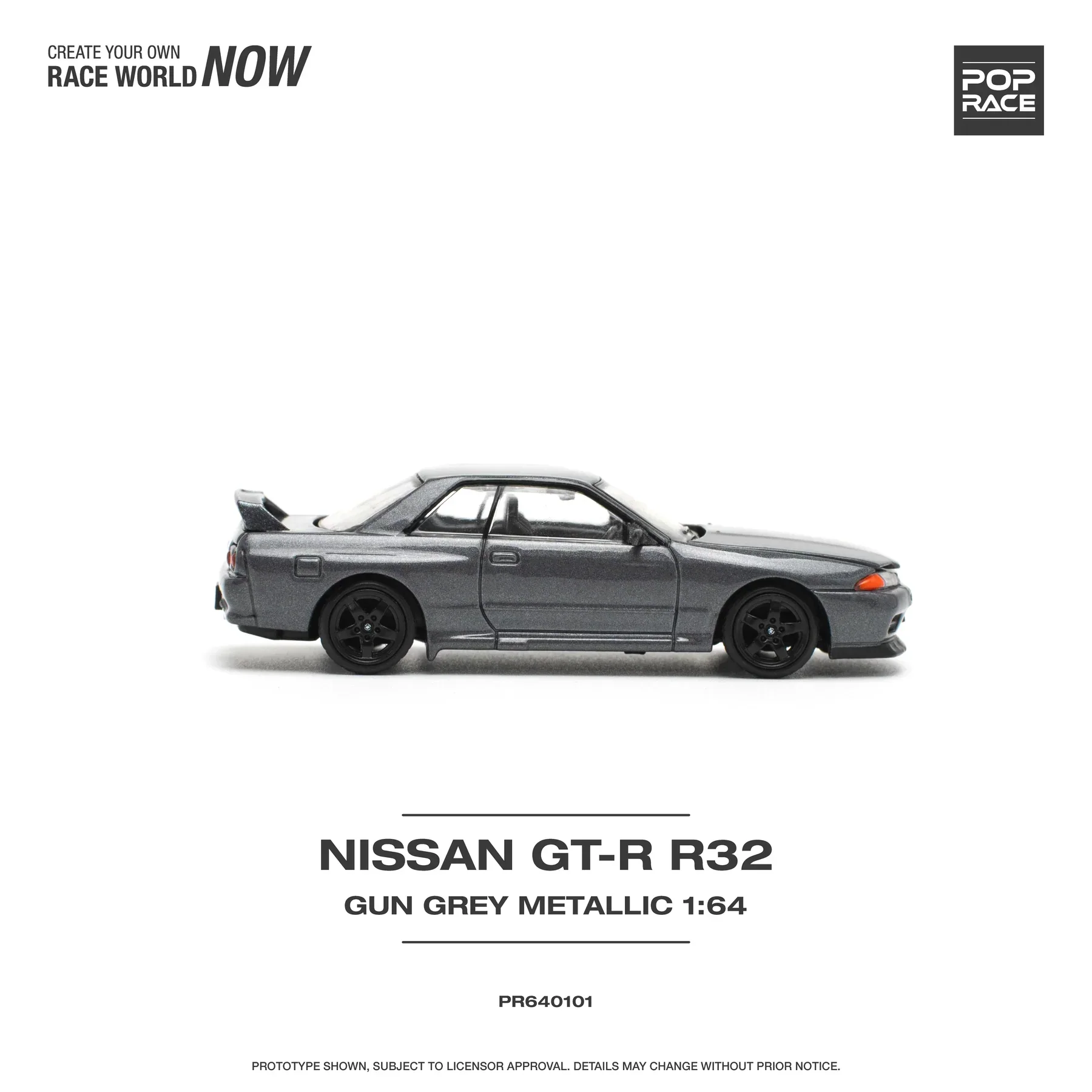 Pop Race - Nissan Skyline GT-R R32 Gun Grey Metallic - Scala 1/64 PR64-0101 - Image 3