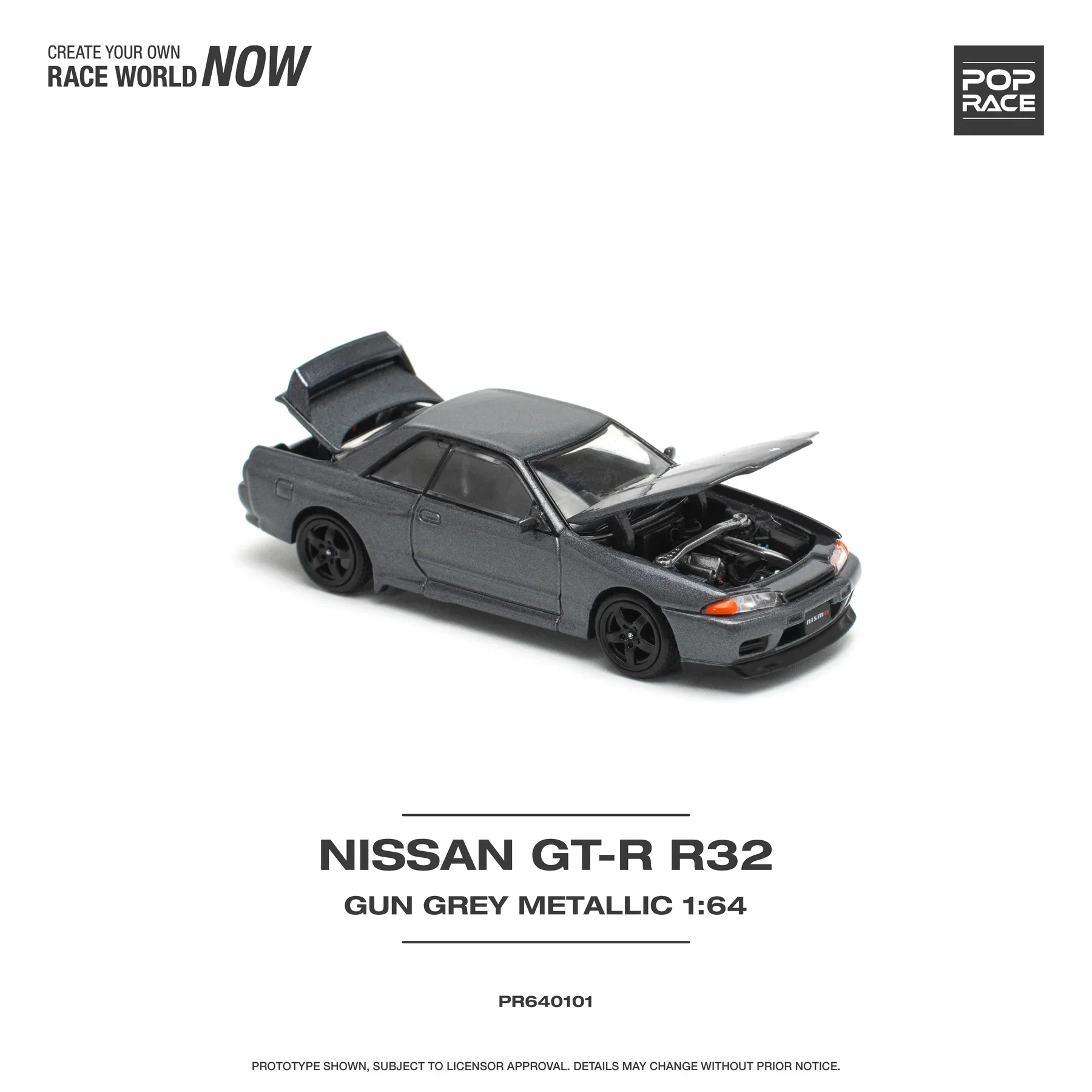 Pop Race - Nissan Skyline GT-R R32 Gun Grey Metallic - Scala 1/64 PR64-0101 - Image 4