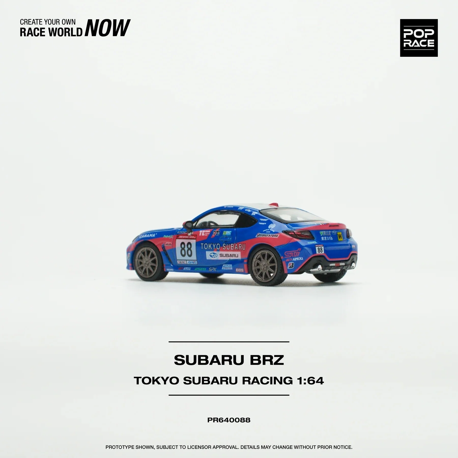 Pop Race - Subaru BRZ Tokyo Subaru Racing Scala 1/64 PR64-0088 - Image 3