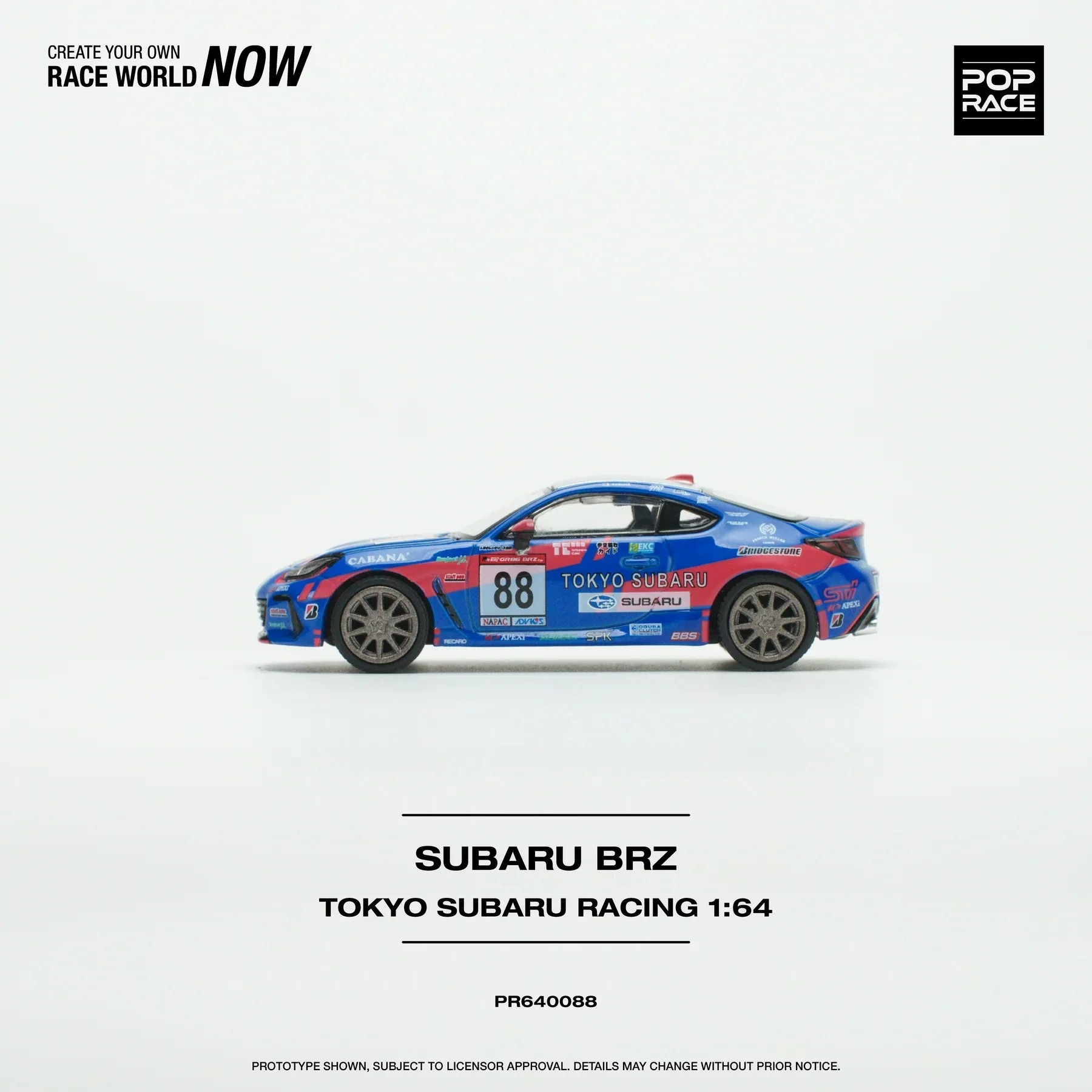 Pop Race - Subaru BRZ Tokyo Subaru Racing Scala 1/64 PR64-0088 - Image 4