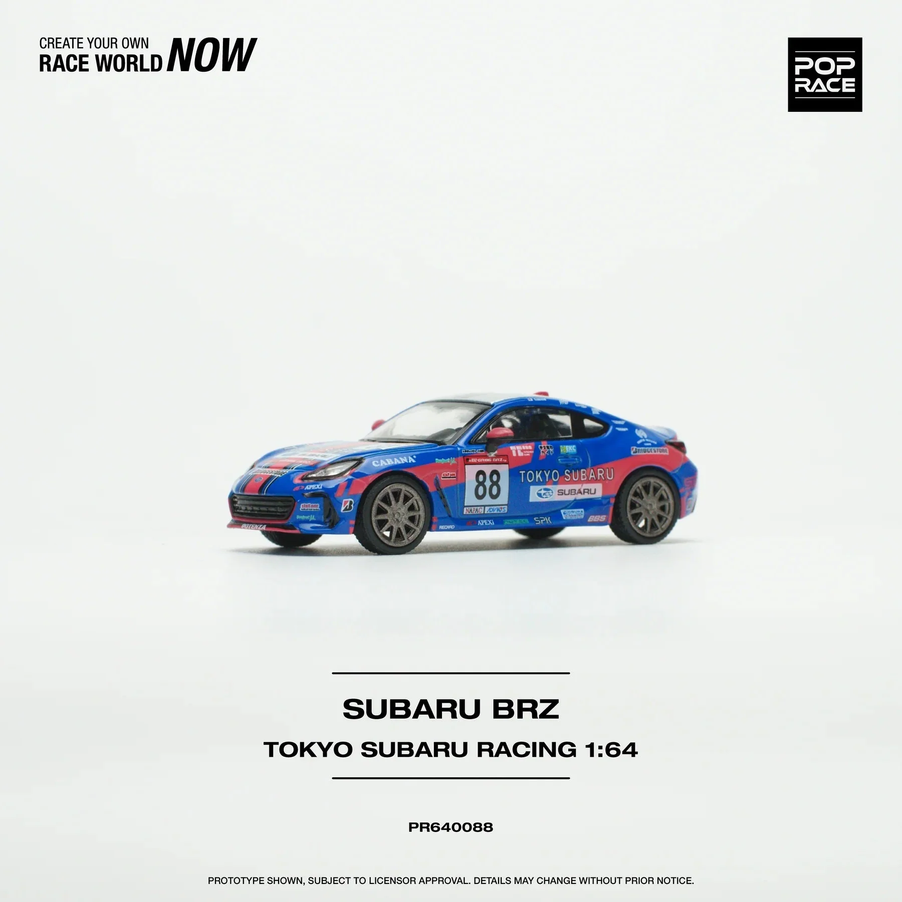 Pop Race - Subaru BRZ Tokyo Subaru Racing Scala 1/64 PR64-0088 - Image 5