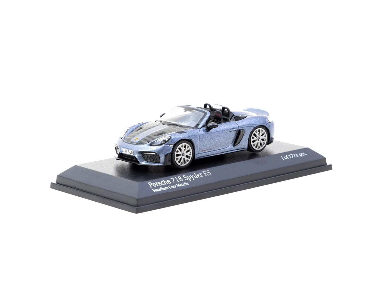 Tarmac Works - Porsche 718 Spyder RS Vanadium Grey Metallic -Collab64 Minichamps - Scala 1/64 643064003