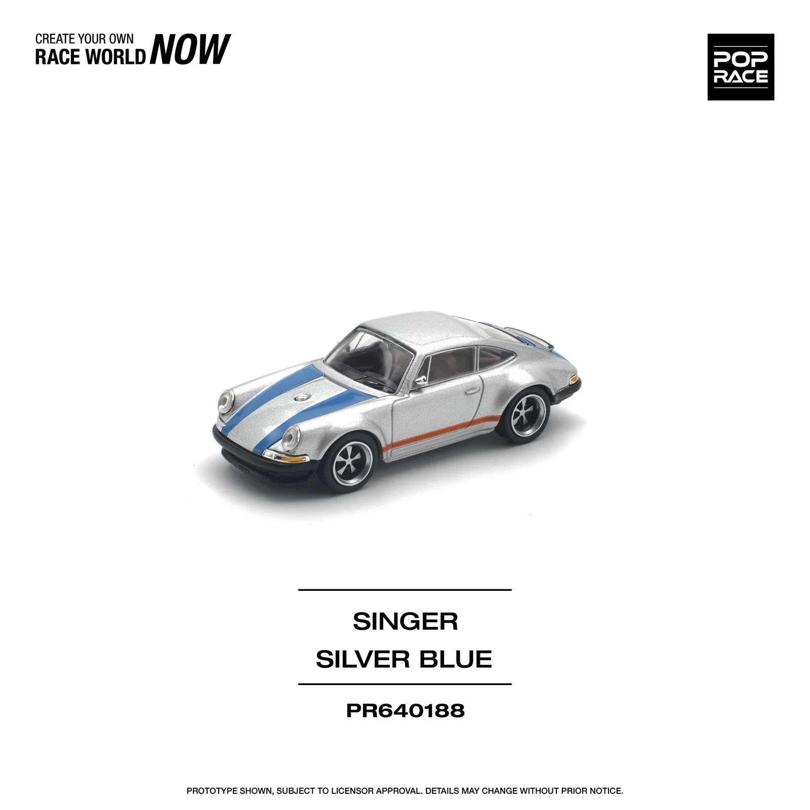 Pop Race - Porsche Singer 964 Silver Blue - Scala 1/64 PR64-188 - Image 2