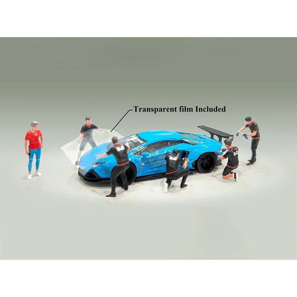 American Diorama - "Pro Wrap" 6 piece Diecast Figure Set (6 Figures) Set MiJo Exclusives - Scala 1/64 AD-2413MJ - Image 2