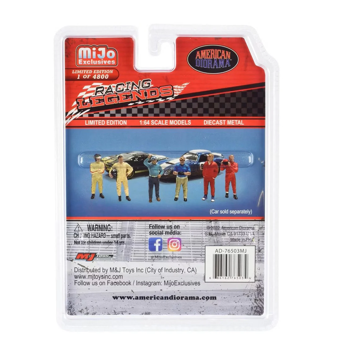 American Diorama "Racing Legends" 6 piece Diecast Set (6 Driver Figures) Car Not Included - MiJo Exclusives - Scala 1/64 AD-76503MJ - Image 2