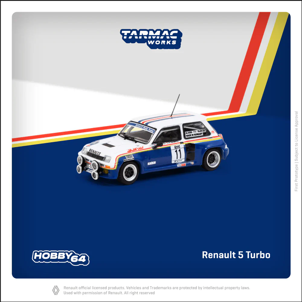 Tarmac Works - Renault 5 Turbo #11 Rally Costa Brava (1985) - HOBBY64 - Scala 1/64 T64-TL060-85RCB11