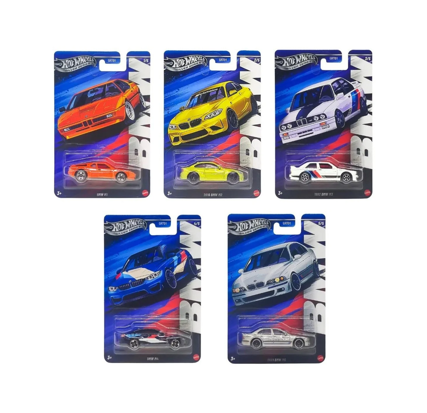 Hot Wheels - Set Bmw 5pz - Silver Series - Scala 1/64