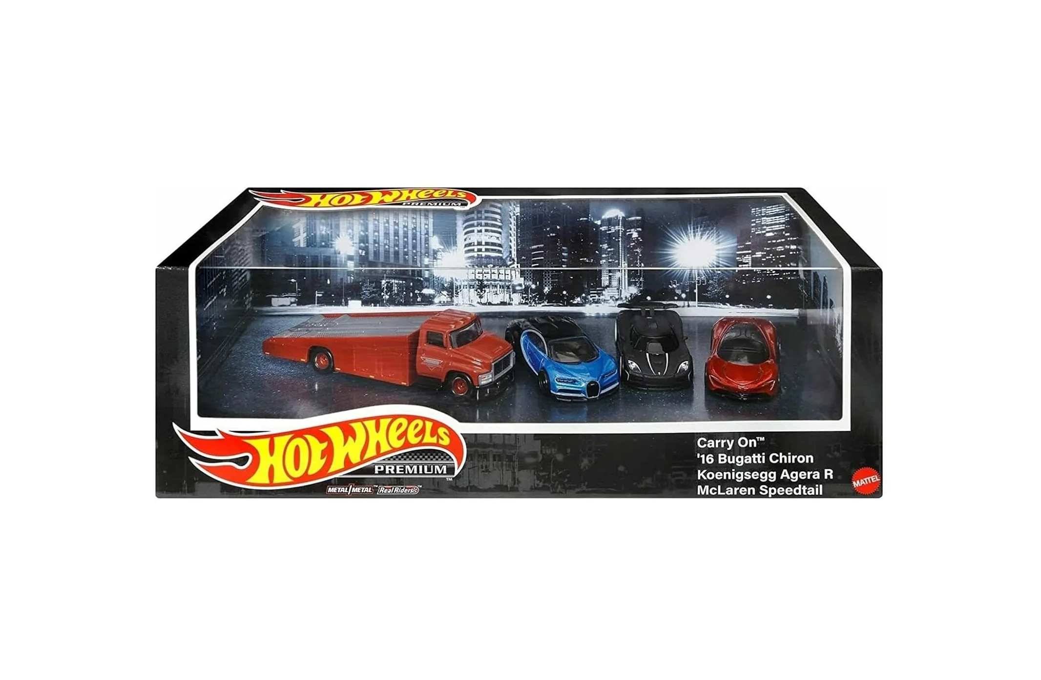 Hot Wheels - Set Premium Carry On McLaren Koenigsegg Bugatti - Scala 1/64