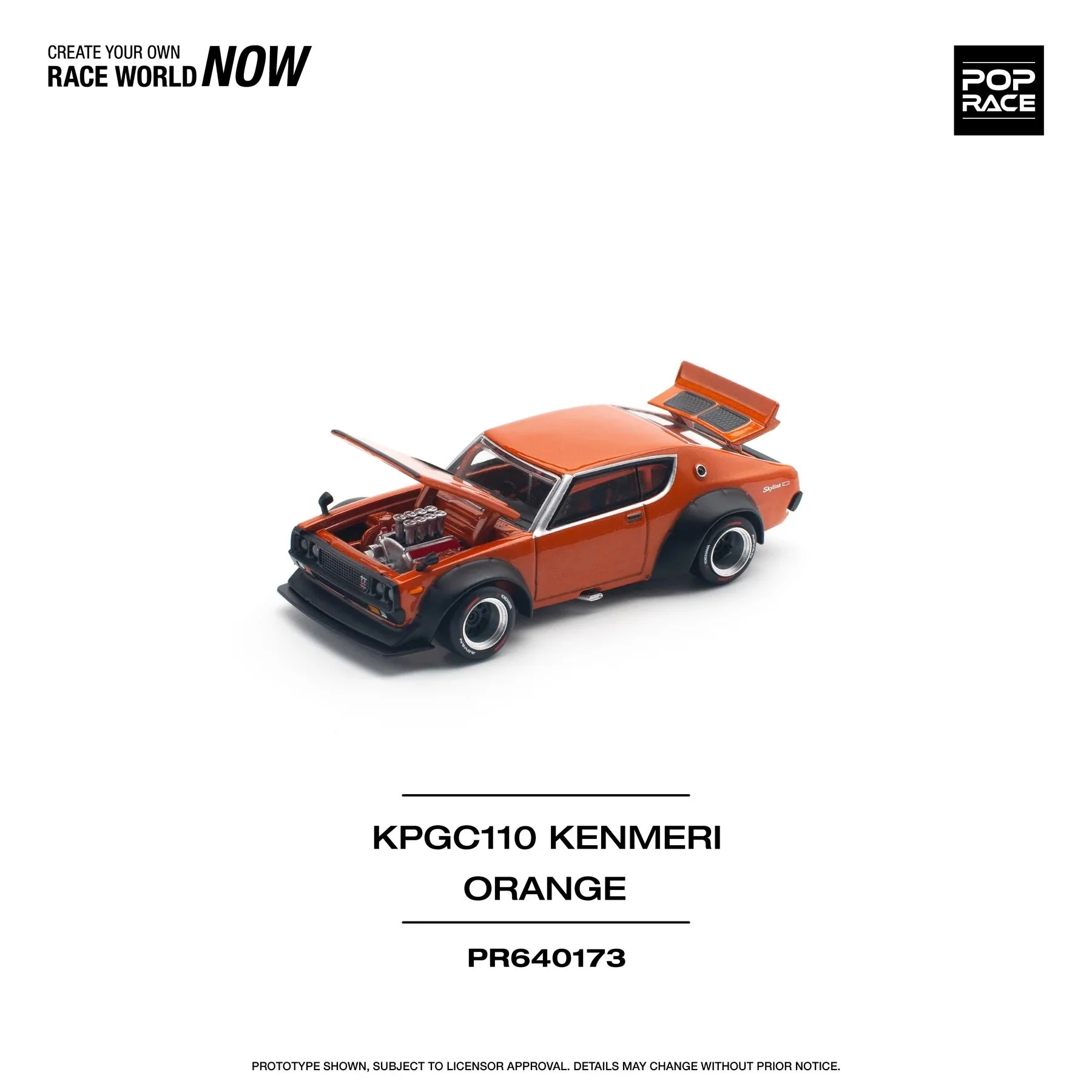 Pop Race - Skyline GT-R V8 Drift (Kenmeri) Orange - Scala 1/64 PR64-173 - Image 2