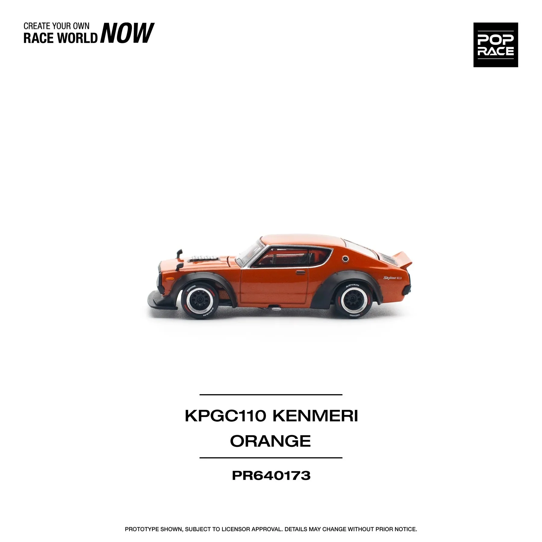 Pop Race - Skyline GT-R V8 Drift (Kenmeri) Orange - Scala 1/64 PR64-173 - Image 4