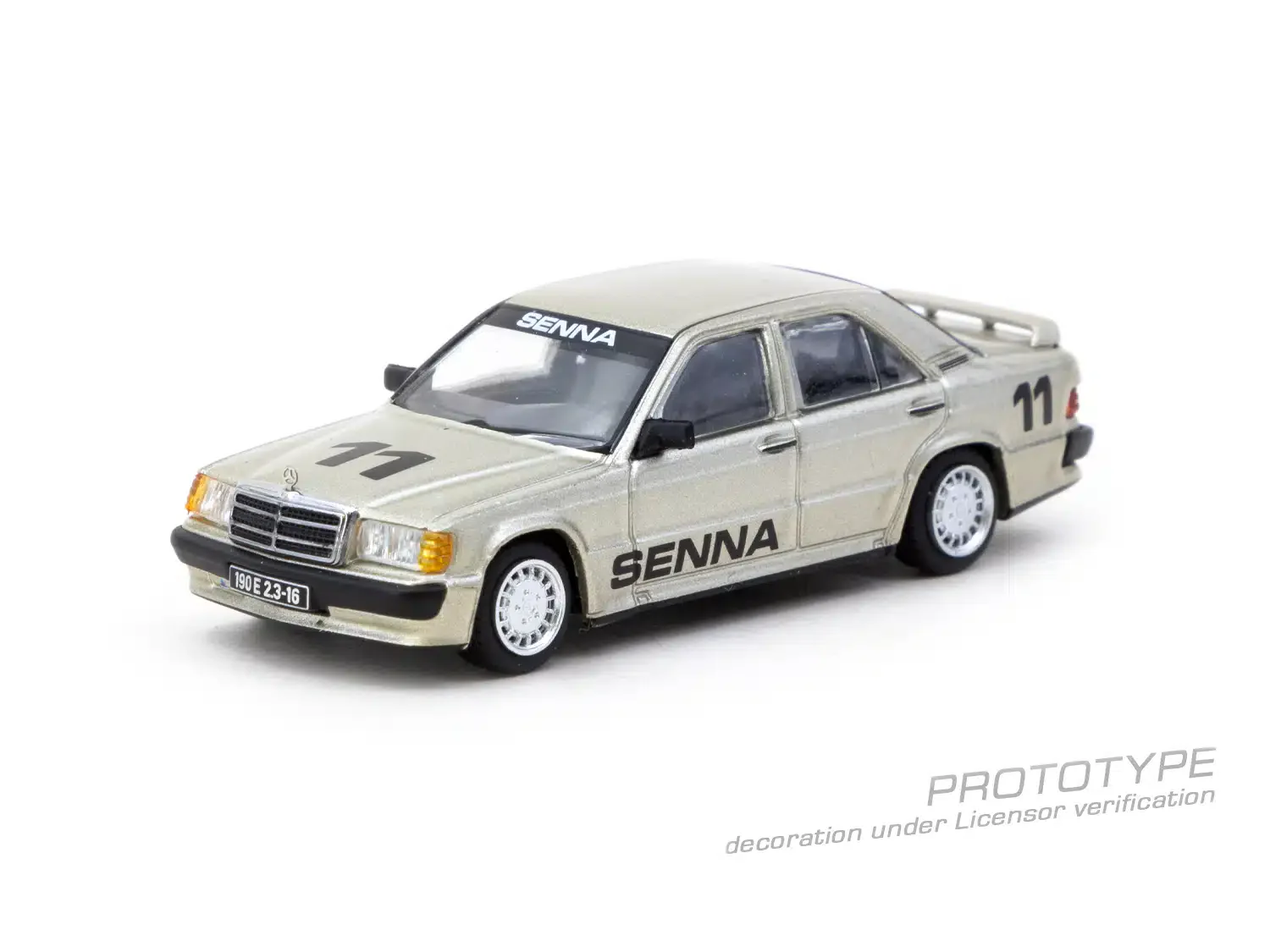 Tarmac Works - Mercedes-Benz 190 E 2.3-16 Race of Champion 1984 Ayrton Senna - GLOBAL64 - Scala 1/64 T64G-047-84ROC11 - Image 2