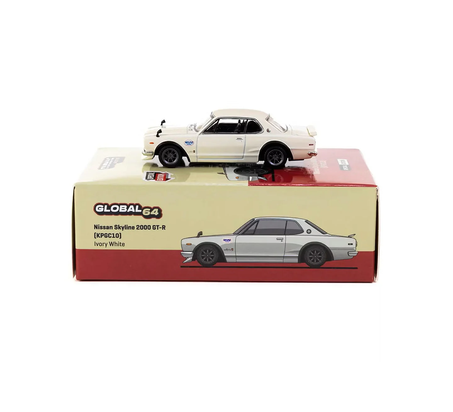 Tarmac Works - Nissan Skyline 2000GT-R (KPGC10) RHD Ivory White "Japan Special Ed" "Global64" Series - Scala 1/64 T64G-043-WH - Image 3
