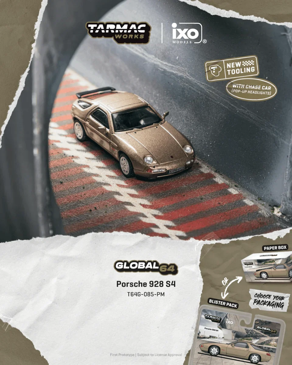 [PRE-ORDER] Tarmac Works - Porsche 928 S4 Platinum Metallic 1992 - GLOBAL64 - Scala 1/64 T64G-085-PM