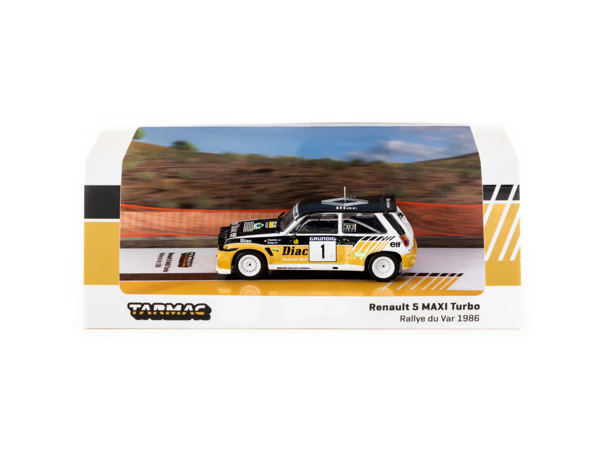 Tarmac Works - Renault 5 MAXI Turbo Rallye du Var 1986 #1 - HOBBY64 - Scala 1/64 T64-TL061-86RDV01 - Image 4