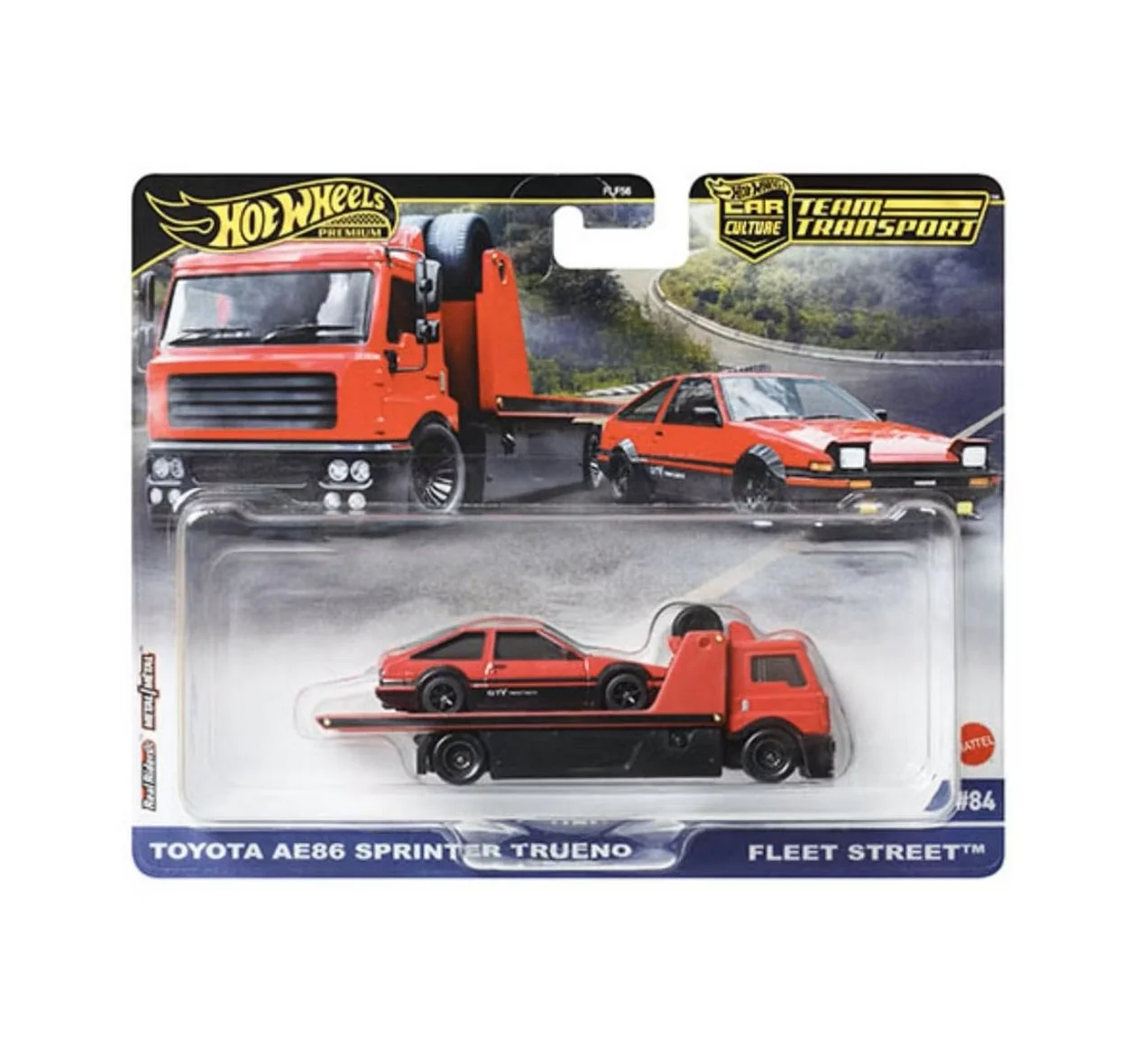 Hot Wheels Premium - Toyota AE86 Sprinter Trueno + Fleet Street - Series Car Culture Team Transport - Hot Wheels Premium - Scala 1/64
