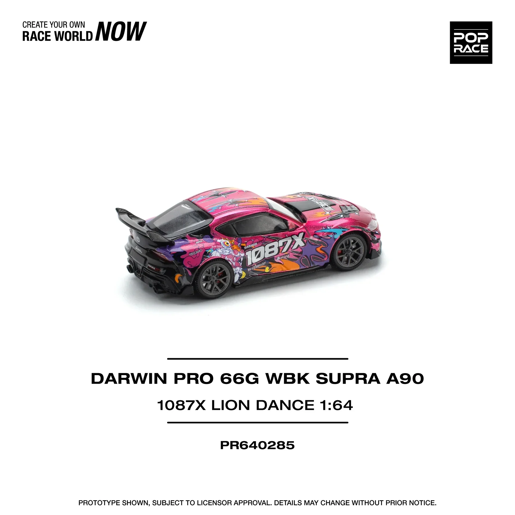 Pop Race - Toyota Supra (A90) Darwin Pro 66G WBK 1087X Lion Dance - Pop Race - Scala 1/64 PR64-285 - Image 2