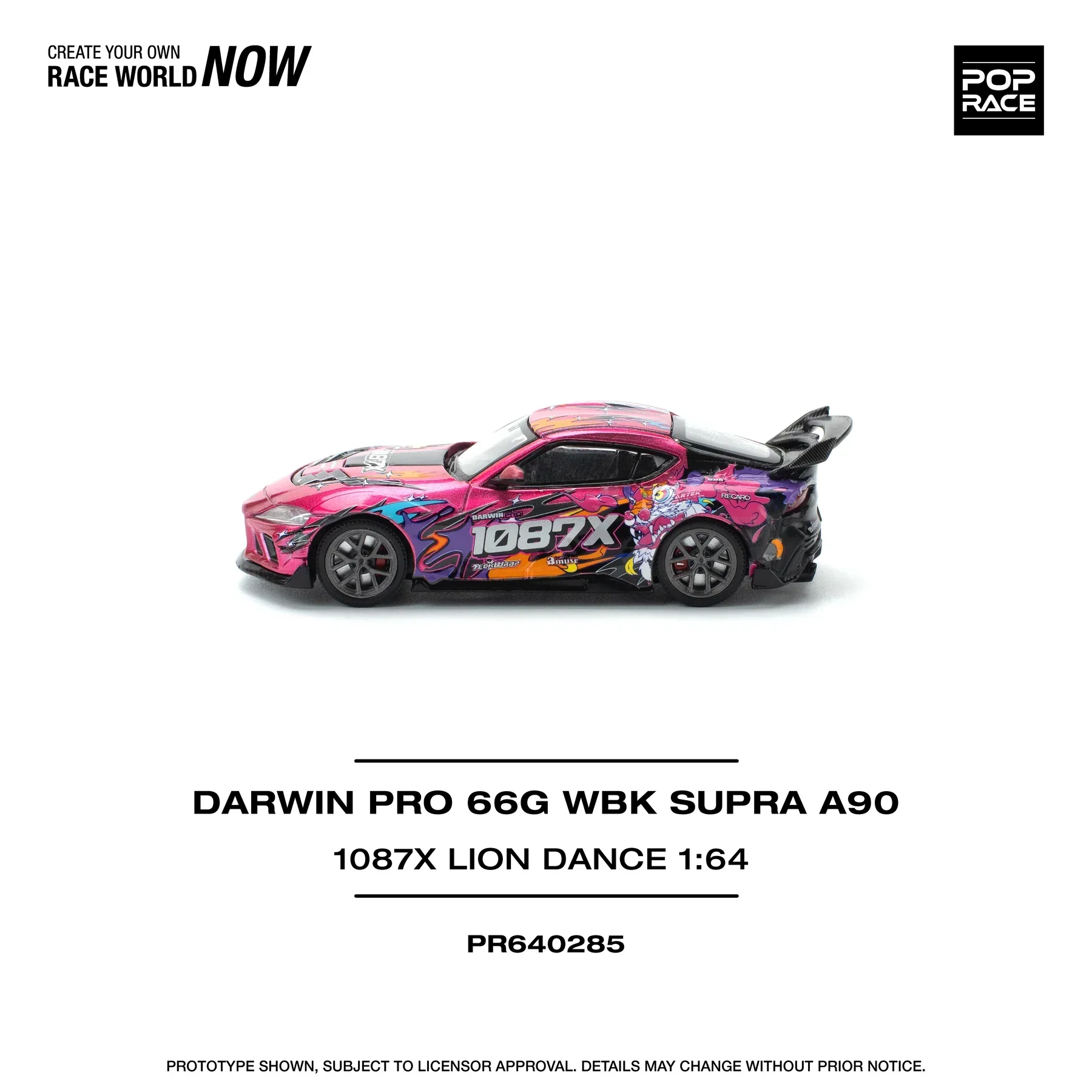 Pop Race - Toyota Supra (A90) Darwin Pro 66G WBK 1087X Lion Dance - Pop Race - Scala 1/64 PR64-285 - Image 3