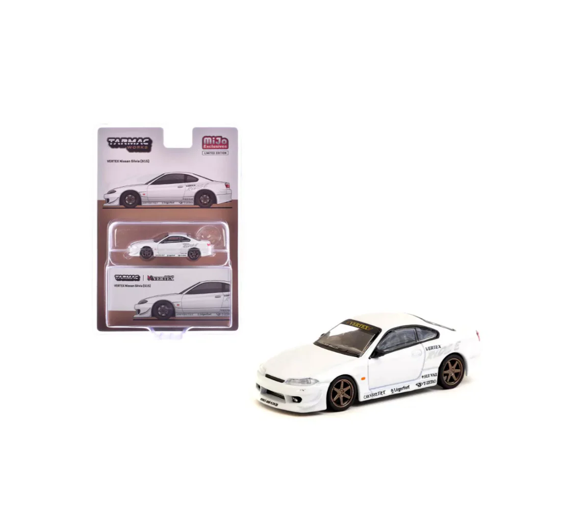Tarmac Works - VERTEX Nissan Silvia S15 White Metallic MiJo Exclusives "Lamley Special Edition" - Scala 1/64 T64G-023-WH